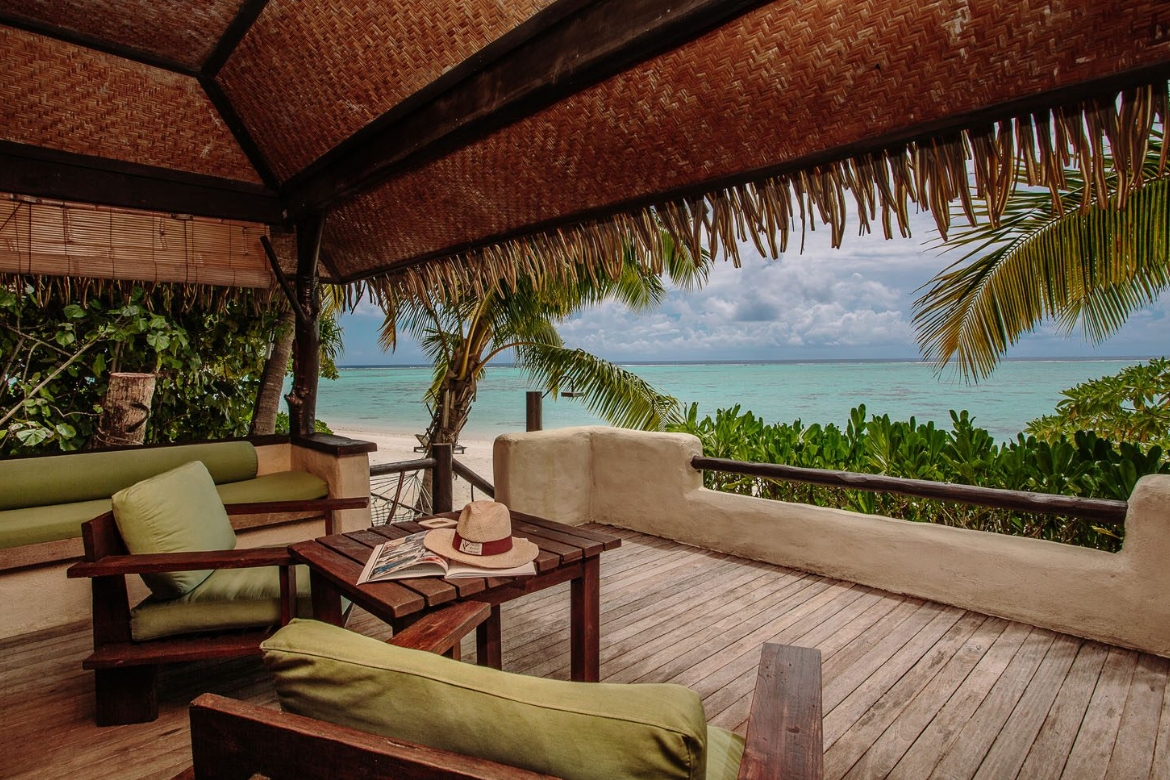 cook islands bungalows on water